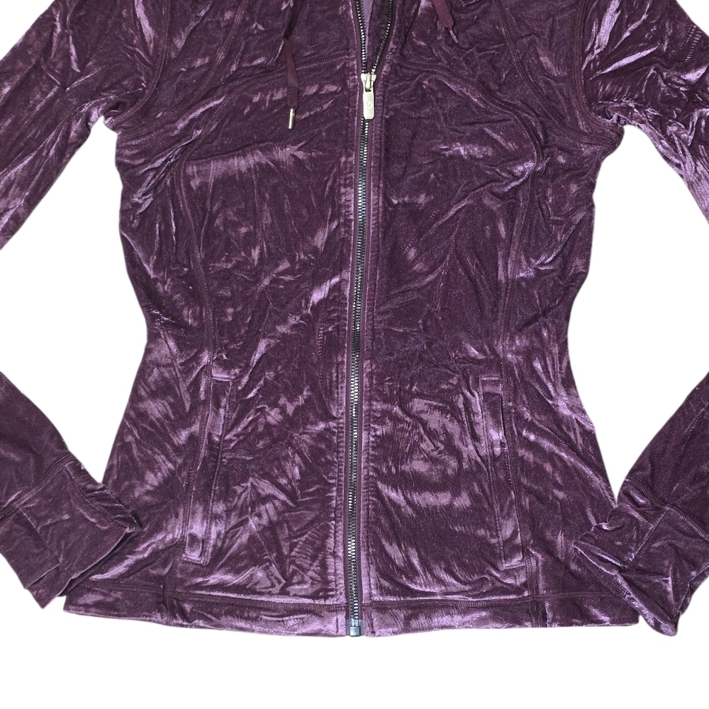 Lululemon Define Zip Up Hooded Jacket Size 6 Garnet Gold Velour - Picture 5 of 9